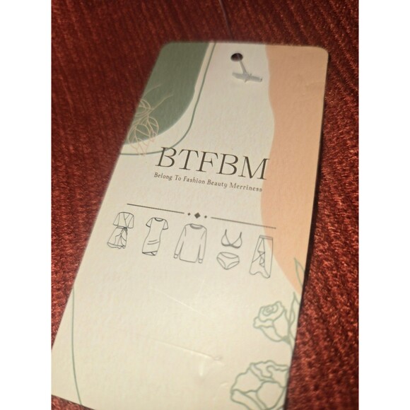 BTFBM Rust Orange Half Zip Ribbed Sweater Women’s Size Sm NWT Collared Knit Fall - Picture 9 of 15